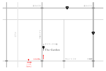 ザ・ガーデン一宮　地図(公共交通機関利用)